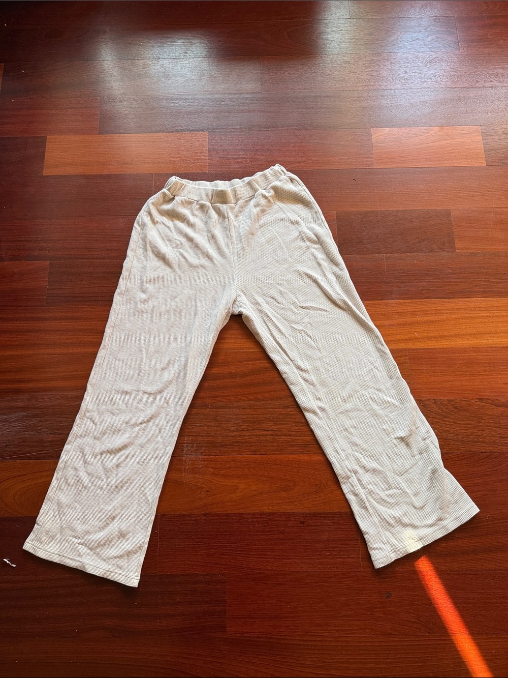 Adult “comfrt clothing” Cozy Ribbed Lounge Pants - Cream